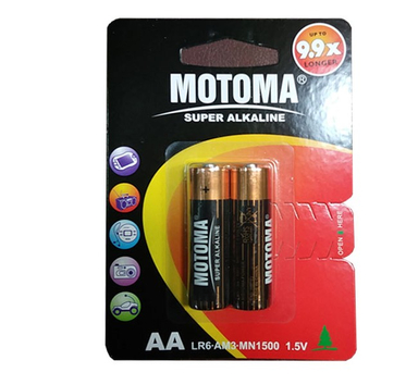 باتری قلمی آلکالاین موتوما (Motoma) مدل LR-6 بسته 2 عددی