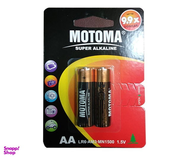 باتری قلمی آلکالاین موتوما (Motoma) مدل LR-6 بسته 2 عددی