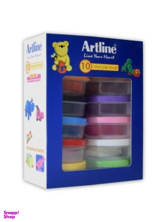 خمیر بازی آرت لاین (Art Line) مدل ویژه ظرف گرد 802C10 بسته 10 رنگ حجم 30 گرم