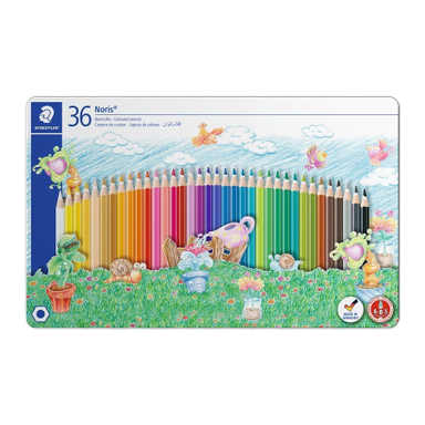 مداد رنگی جعبه فلزی استدلر (Staedtler) مدل اسپرت 145SPM36 بسته 36 رنگ