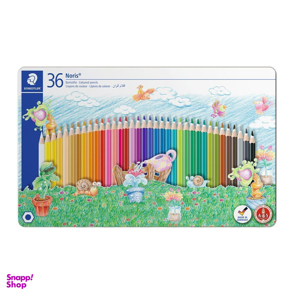 مداد رنگی جعبه فلزی استدلر (Staedtler) مدل اسپرت 145SPM36 بسته 36 رنگ