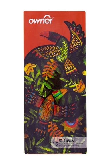 آب رنگ 12 رنگ اونر (Owner) کد 513912 جعبه مقوایی