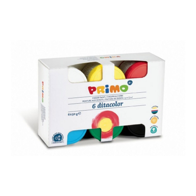 رنگ انگشتی پریمو (Primo) مدل بسته بندی مقوایی 226TD50S بسته 6 رنگ حجم 50 گرم