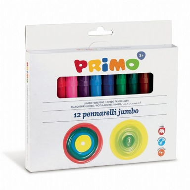 ماژیک نقاشی پریمو (Primo) مدل جامبو جعبه مقوایی 603JUMBO12 بسته 12 رنگ
