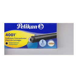 جوهر فشنگی پلیکان (Pelikan) مدل بلند کارتریج 4001 رنگ مشکی بسته 5 عددی