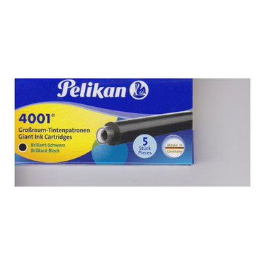 جوهر فشنگی پلیکان (Pelikan) مدل بلند کارتریج 4001 رنگ مشکی بسته 5 عددی