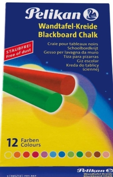 گچ تخته سیاه رنگی بسته 12 عددی