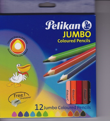 مداد رنگی جامبو همراه تراش جعبه مقوایی مدل 724062 بسته 12 رنگ