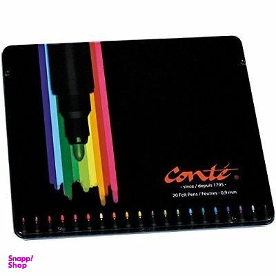 ماژیک کنته بیک (Bic) مدل جعبه فلزی بسته 20 رنگی