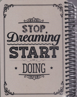 دفتر جلد سخت سیمی دات نوت (Dat Note) طرح RAW AND Grey -STOP DREAMING رنگ طوسی سایز 14*21CM