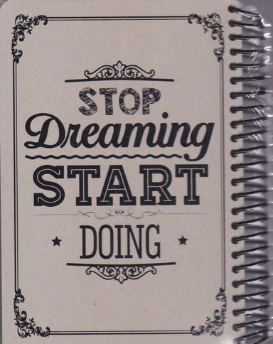 دفتر جلد سخت سیمی دات نوت (Dat Note) طرح RAW AND Grey -STOP DREAMING رنگ طوسی سایز 14*21CM