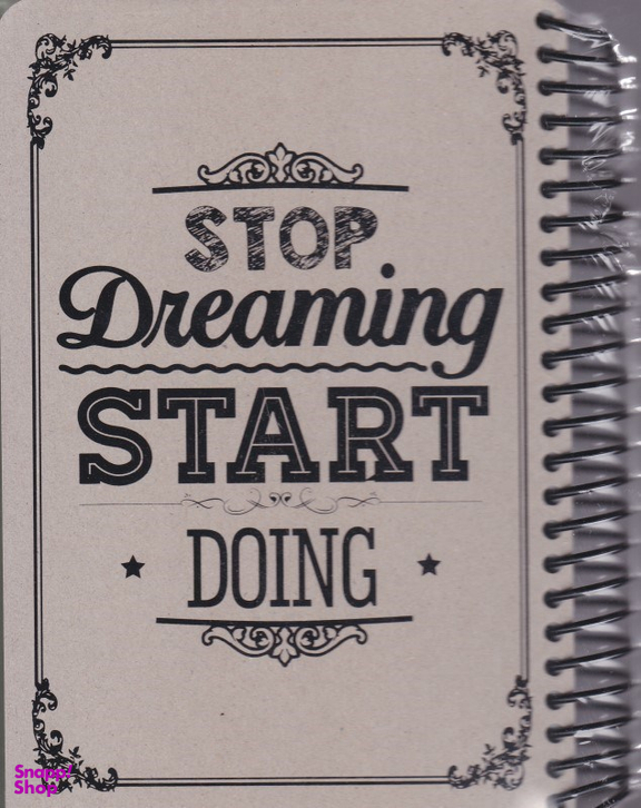 دفتر جلد سخت سیمی دات نوت (Dat Note) طرح RAW AND Grey -STOP DREAMING رنگ طوسی سایز 14*21CM