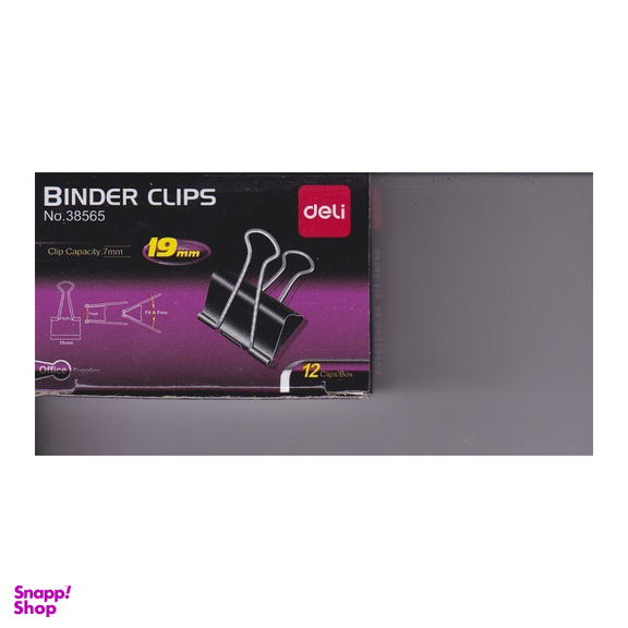 گیره دوبل 19 میل دلی بسته 12 عددی BINDER CLIPS 38565