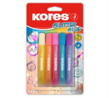چسب مایع اکلیل دار 5 رنگ کورس GLITTER GLUE 75001