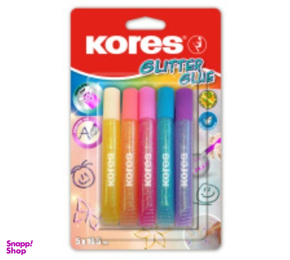 چسب مایع اکلیل دار 5 رنگ کورس GLITTER GLUE 75001