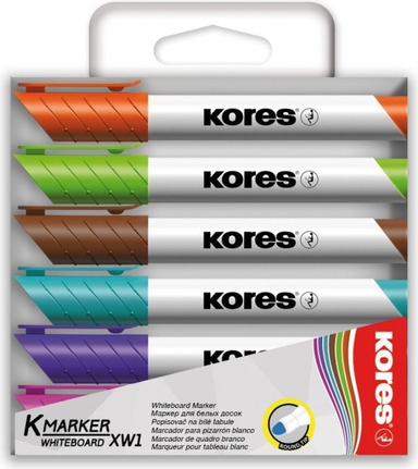 ماژیک وایت برد نوک گرد بسته 6 رنگ KORES20802