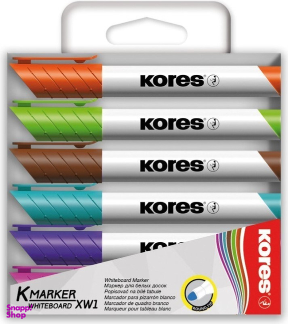 ماژیک وایت برد نوک گرد بسته 6 رنگ KORES20802