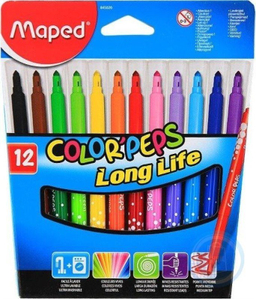ماژیک 12 رنگ جعبه مقوایی Maped 845020 Long Life