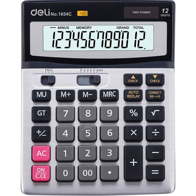 ماشین حساب رومیزی 14 رقم چک کن دار دلی E1654C