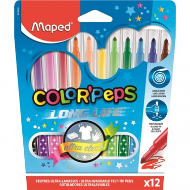 ماژیک 12 رنگ مقوایی مپد (Maped) مدل Long Life کد 369771