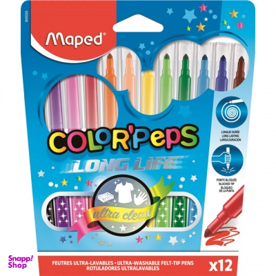 ماژیک 12 رنگ مقوایی مپد (Maped) مدل Long Life کد 369771
