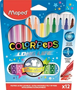 ماژیک 12 رنگ مقوایی مپد (Maped) مدل Long Life کد 369771