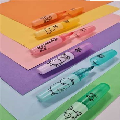هایلایتر قلمی بیک (Bic) مدل اسکول فنس سایز مینی رنگ بنفش پاستلی