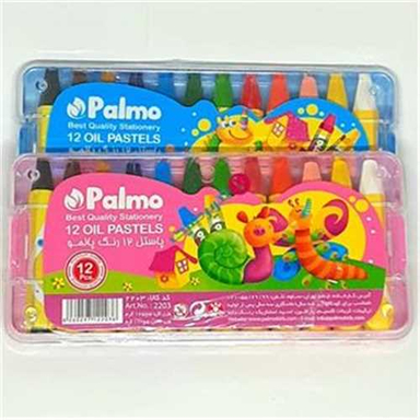 پاستل پالمو (Palmo) با جعبه طلقی 12 رنگ