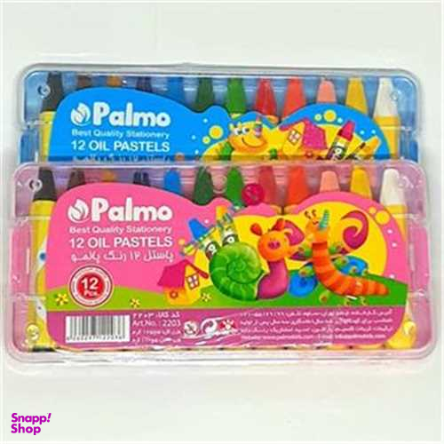 پاستل پالمو (Palmo) با جعبه طلقی 12 رنگ
