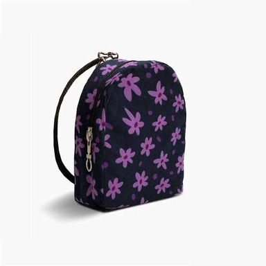 مینی کیف پارچه ای جوهر مدل گل بنفش