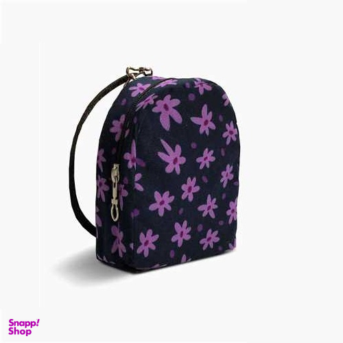 مینی کیف پارچه ای جوهر مدل گل بنفش