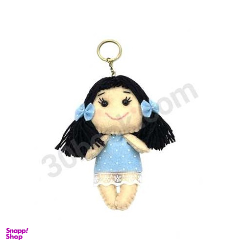 جاسوییچی جوهر مدل عروسک نمدی دختر لباس آبی با موی سیاه