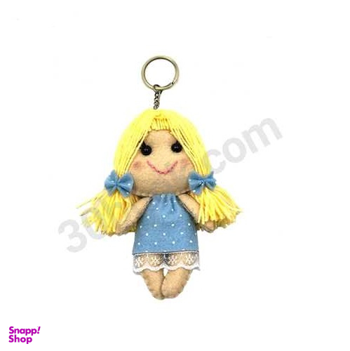 جاسوییچی جوهر مدل عروسک نمدی دختر لباس آبی با موی زرد