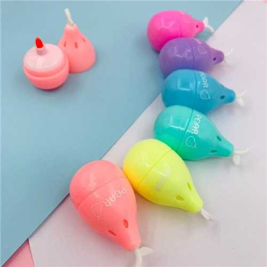 هایلایتر مینی کینگ (King) طرح گلابی کد 136 بسته 6 عددی