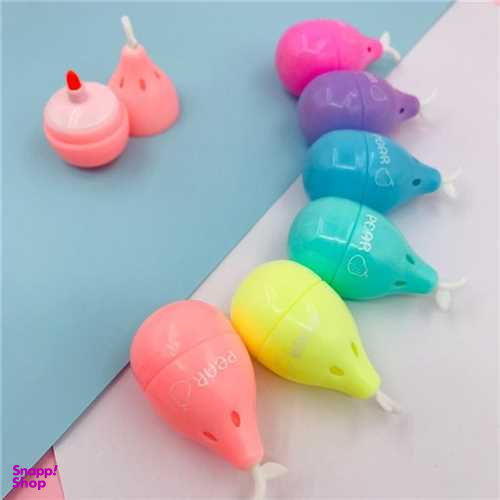 هایلایتر مینی کینگ (King) طرح گلابی کد 136 بسته 6 عددی