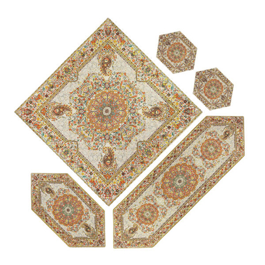 ست 5 تکه رومیزی ترمه مدل افشار کد afr-1007