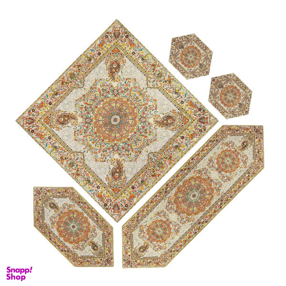 ست 5 تکه رومیزی ترمه مدل افشار کد afr-1007