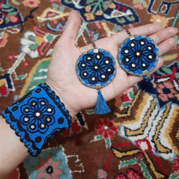 ست دستبند و گوشواره سوزن دوزی کد E23