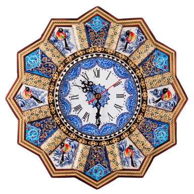 ساعت دیواری خاتم کاری طهران گوهر مدل TG7500