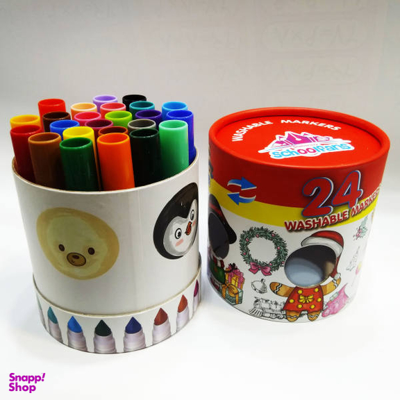ماژیک رنگ آمیزی 24 رنگ اسکول فنس مدل WASHABLE JAMBO