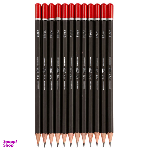 مداد مشکی الیپون (Elipone) مدل کلاسیک شش گوش کد 8110001 بسته 12 عددی