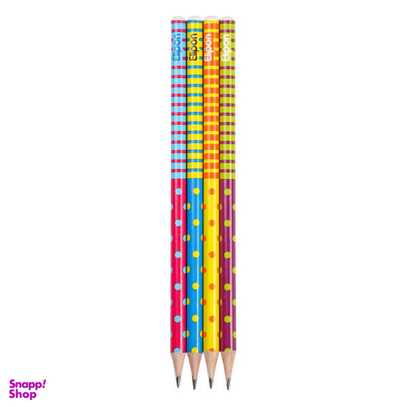 مداد مشکی الیپون (Elipone) مدل فانتزی گرد کد 8101640 بسته 4 عددی