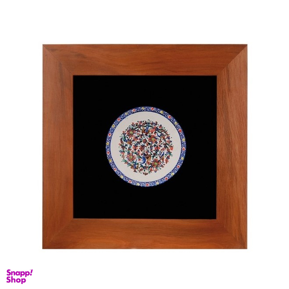 تابلو بشقاب سلام (Salam) طرح گل و مرغ آبی لاجوردی