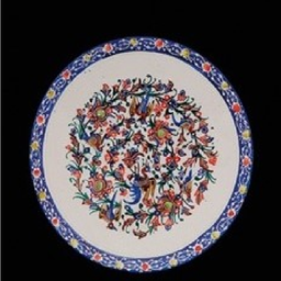 تابلو بشقاب سلام (Salam) طرح گل و مرغ آبی لاجوردی