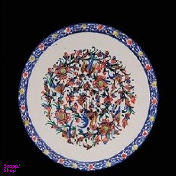 تابلو بشقاب سلام (Salam) طرح گل و مرغ آبی لاجوردی