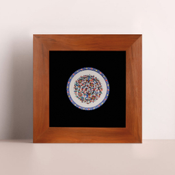 تابلو بشقاب سلام (Salam) طرح گل و مرغ آبی لاجوردی