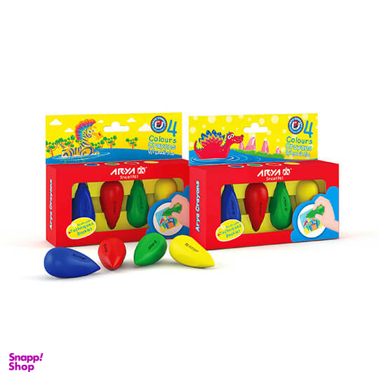 مداد شمعی آریا (Arya) کرایون دوکی 4 رنگ