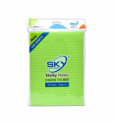 پست ایت ساده اسکای (Sky) سایز A5 خط دار 100 برگ رنگ سفید