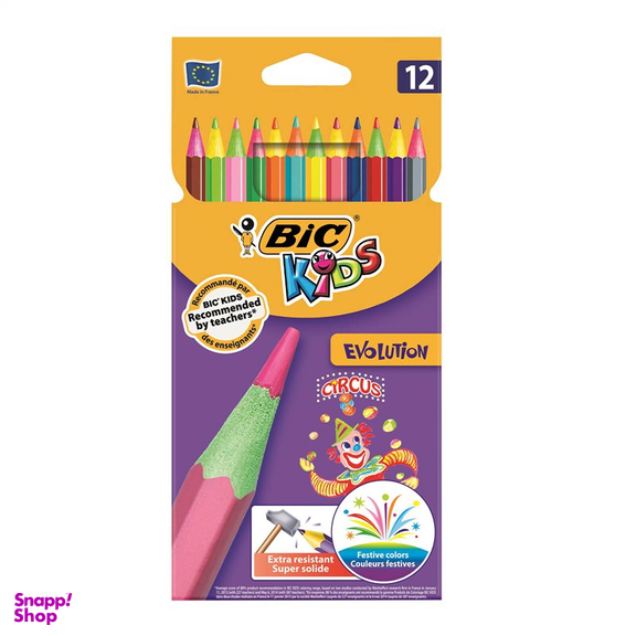 مداد رنگ ی جامبو بیک (Bic) مدل 12 رنگ