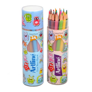 مداد رنگی 24 رنگ آرت لاین (Artline) جعبه استوانه ای
